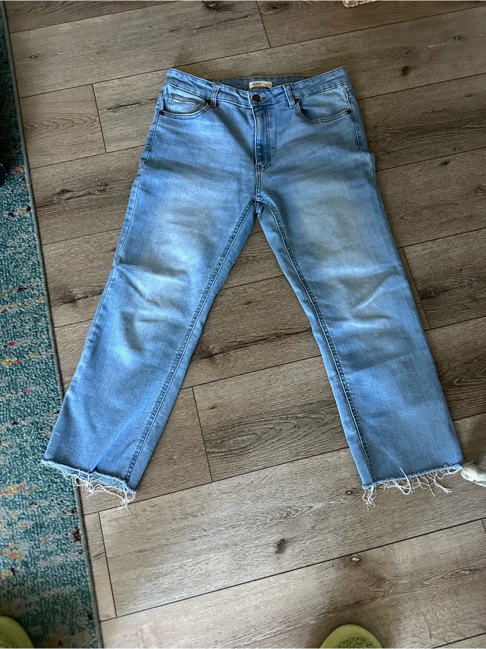 Oat New York Light Blue Cropped Straight Jeans